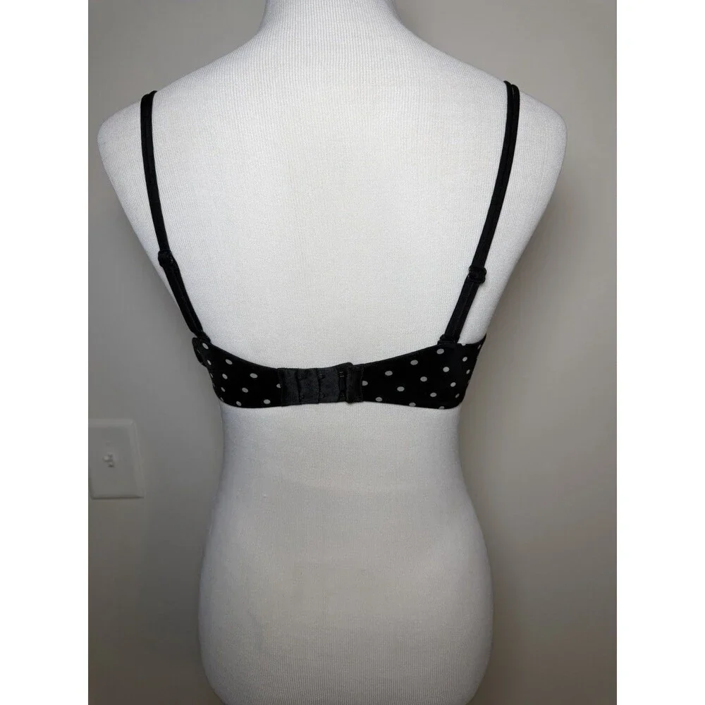 Victoria’s Secret 2 Pc Bra Lot 34D Black Polka Dot Push-up Underwired
